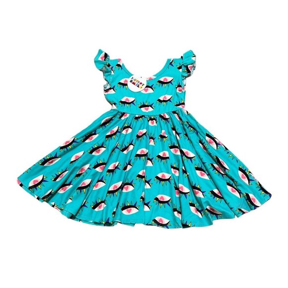 Dot Dot Smile NWT Girls Size‎ 2T Green Eyes Empire Flutter Sleeve Twirl Dress - Picture 1 of 6